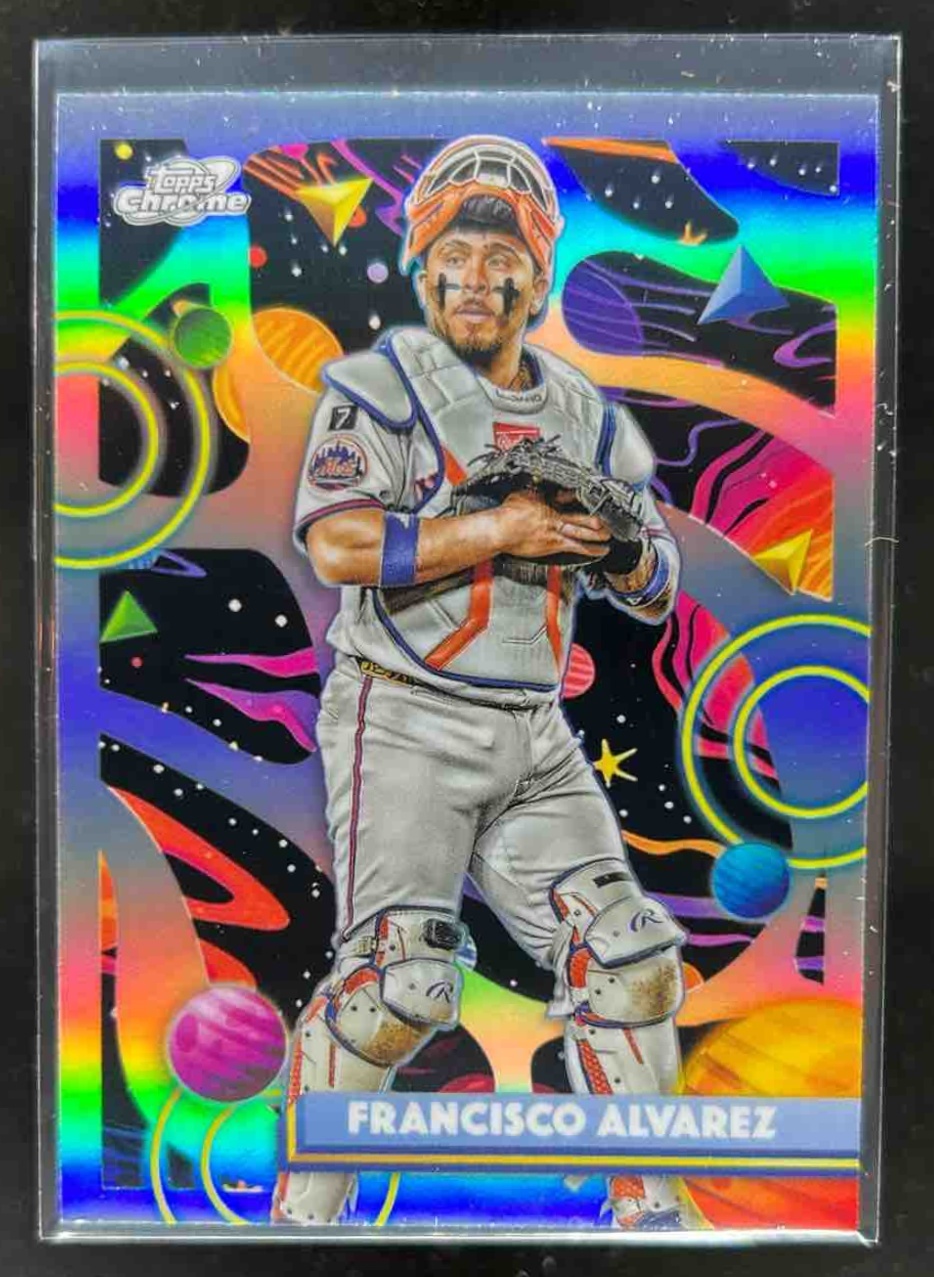 Card image for Francisco Alvarez 2025 Topps Baseball Cosmic Chrome Refractor New York Mets