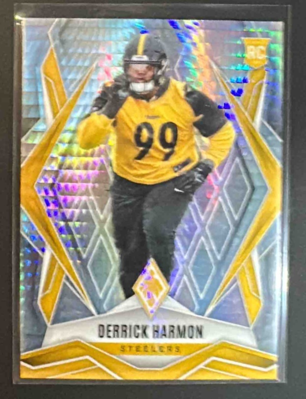 Card image for 2025 Panini Phoenix Derrick Harmon #241 Silver Hyper RC Steelers