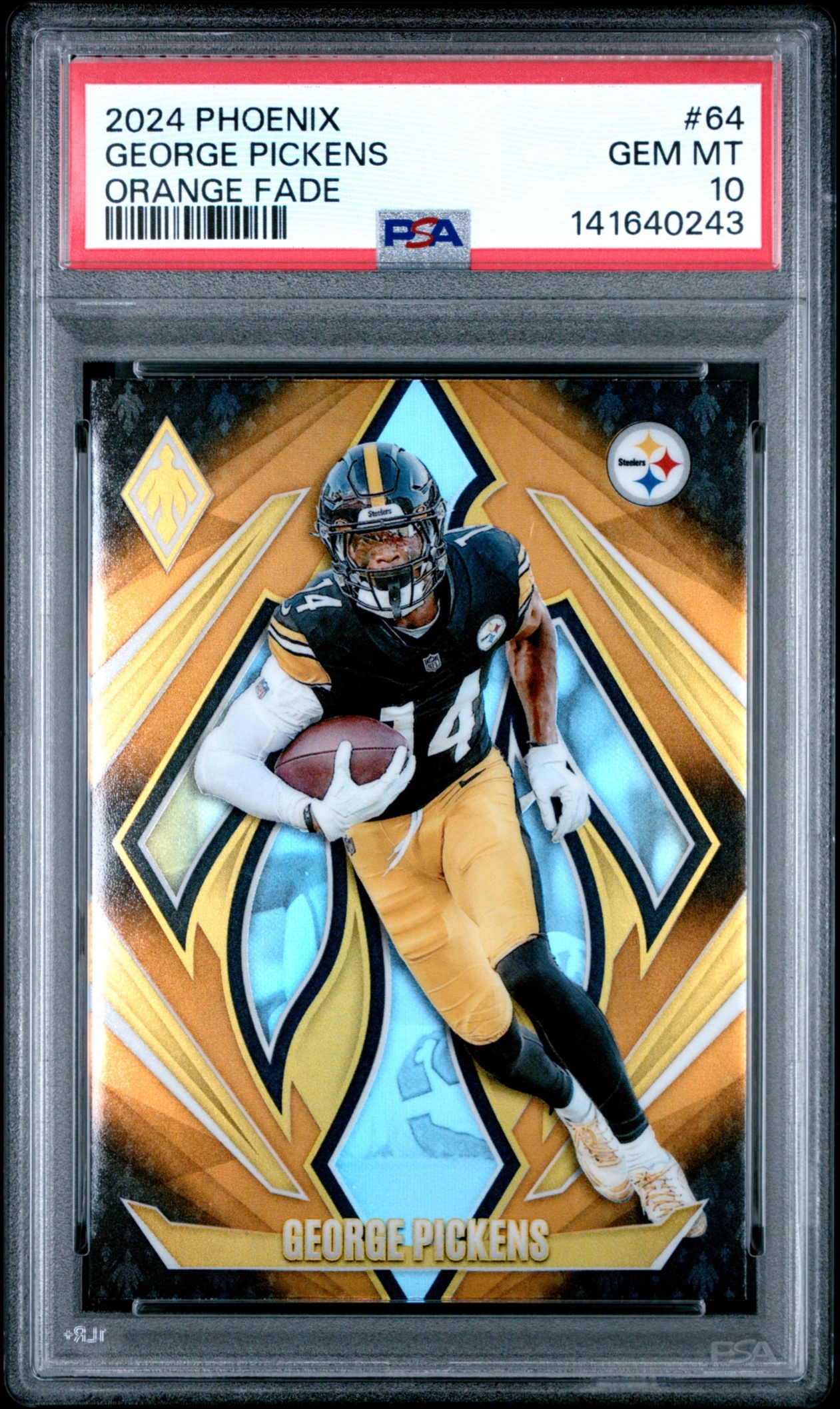 Card image for 2024 Panini Football Phoenix George Pickens Orange Fade #64 Pittsburgh Steelers