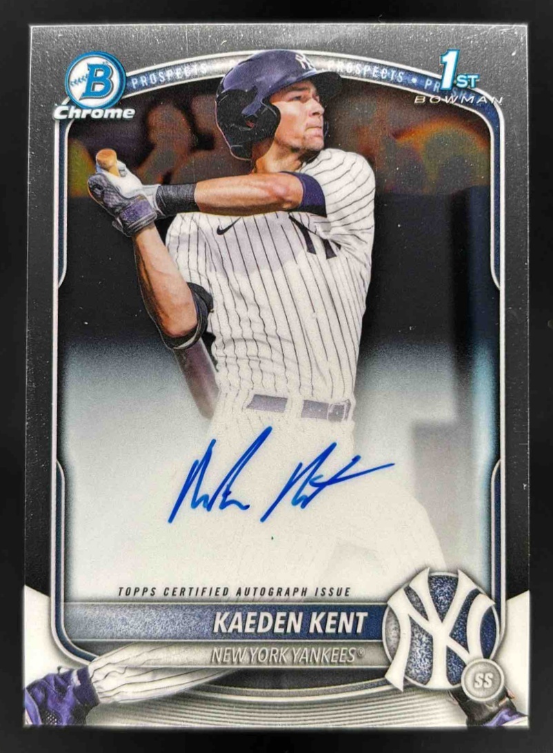 Card image for 2025 Bowman Draft Kaeden Kent Chrome Prospect Auto #CPA-KKE Yankees