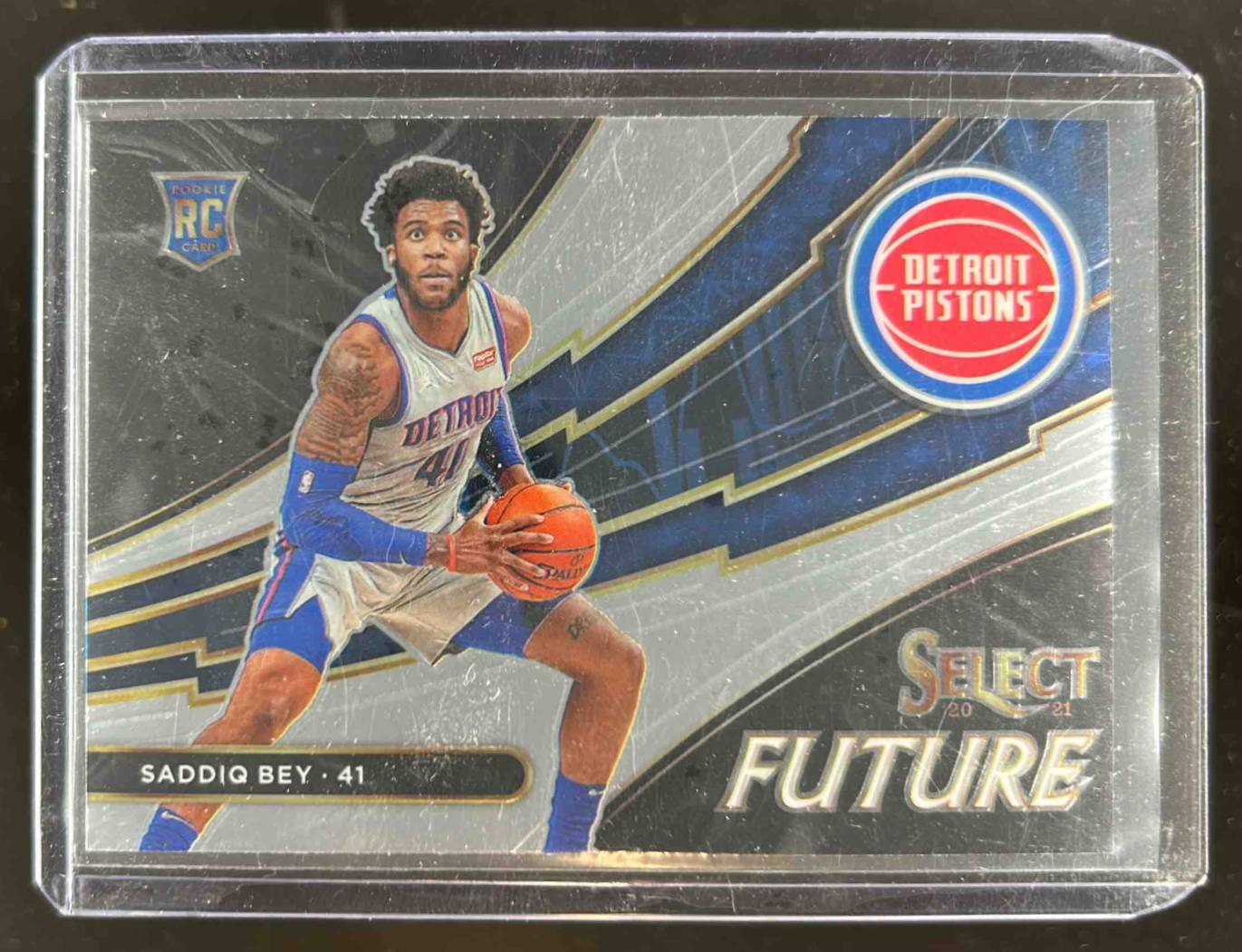 Card image for 2020-21 PANINI SELECT SADDIQ BEY FUTURE #12 RC ROOKIE DETROIT PISTONS