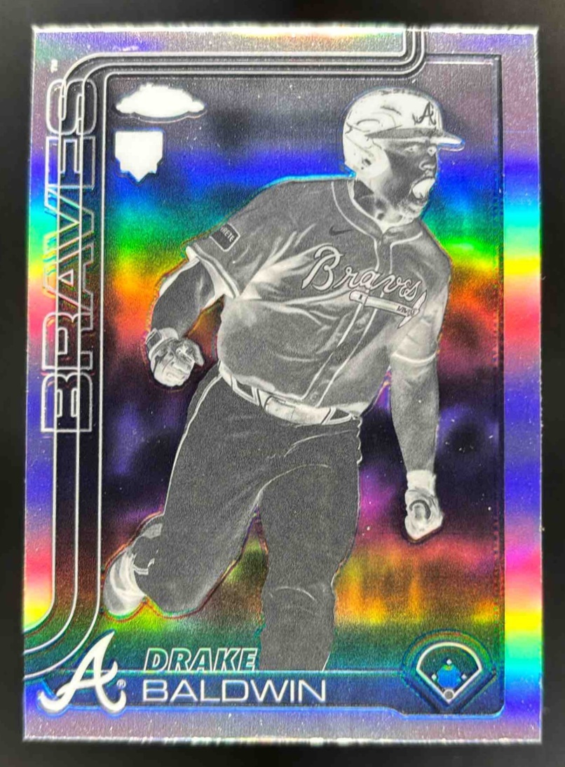 Card image for 2025 Topps Chrome Update Drake Baldwin Negative Refractor #USC96 RC Braves