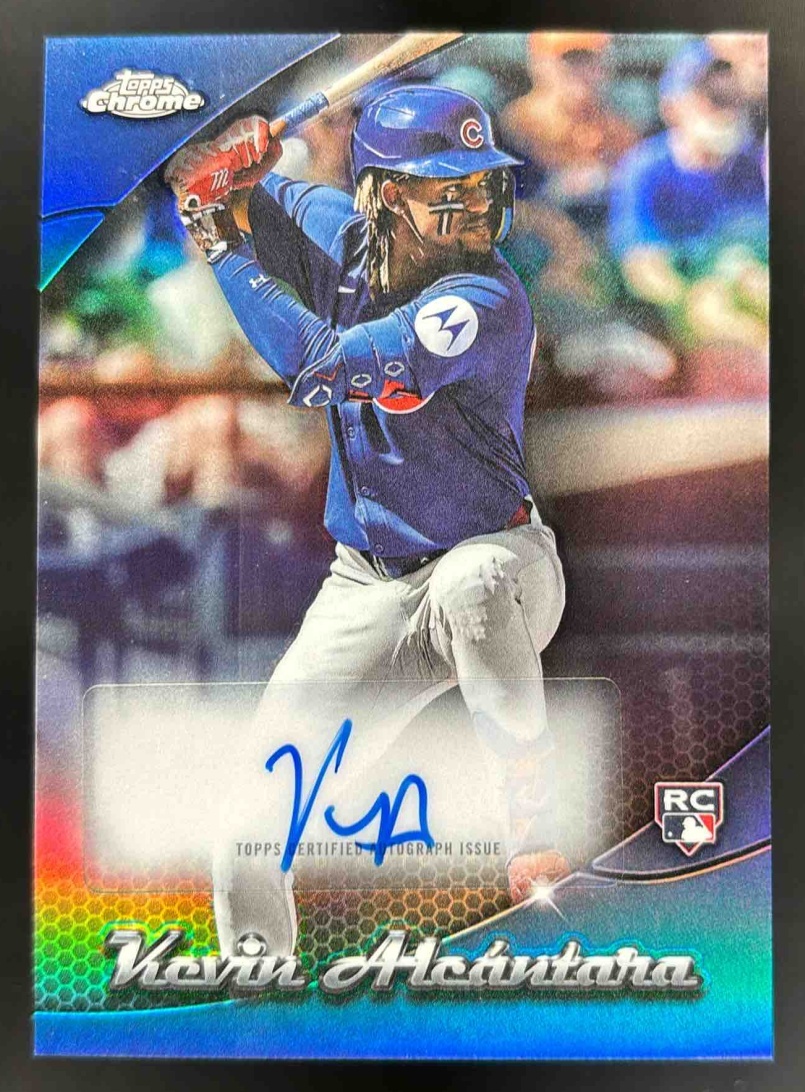 Card image for 2025 Topps Chrome Update Kevin Alcantara ography #CHRU-KA RC Auto Cubs