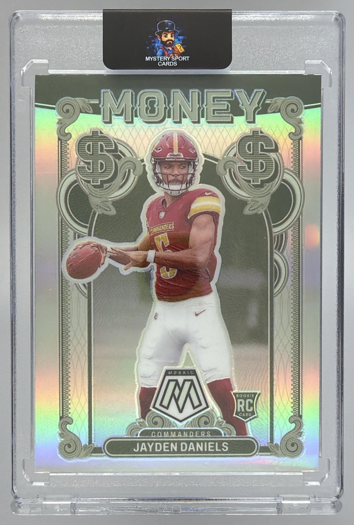 Card image for 2024 Panini Football Mosaic Jayden Daniels Money #10 RC Washington Commanders