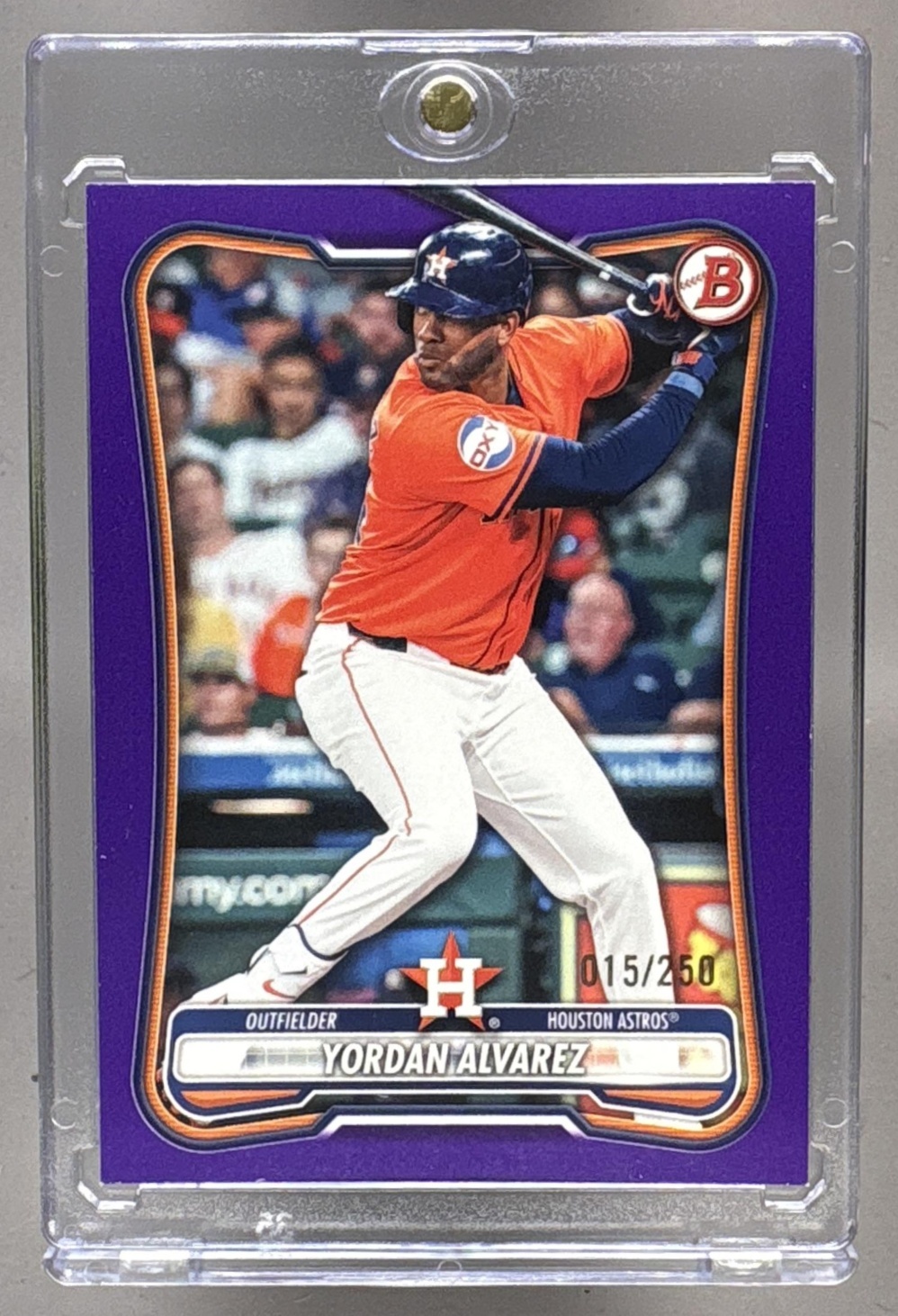 2026 BOWMAN YORDAN ALVAREZ #67 PURPLE BORDER 15/250 ASTROS