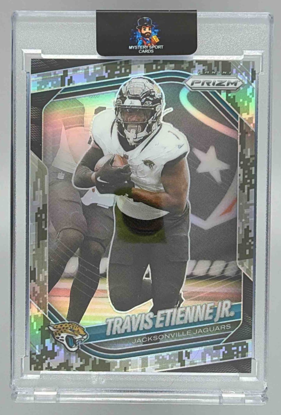 Card image for 2025 Panini Prizm Travis Etienne Jr. Camo /15 #68 Jaguars