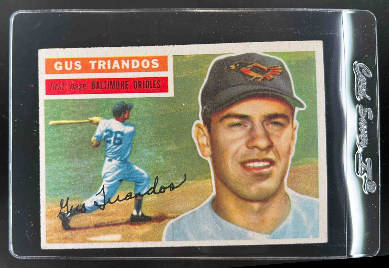 Card image for 1956 TOPPS BASEBALL GUS TRIANDOS #80B BALTIMORE ORIOLES