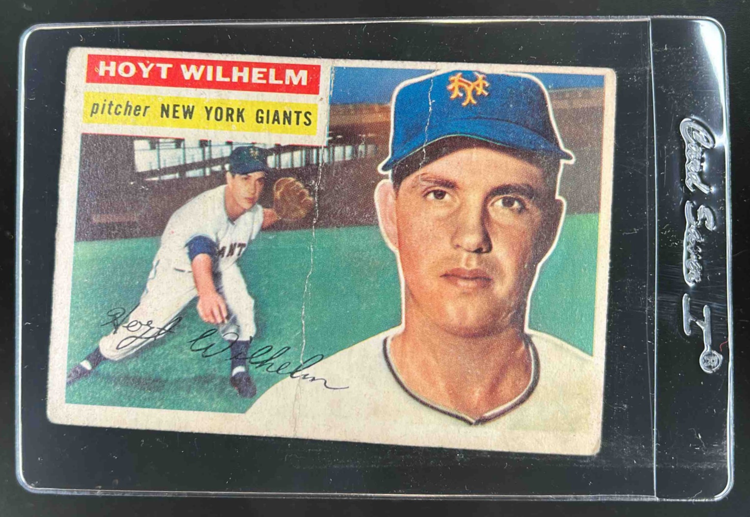 Card image for 1956 TOPPS BASEBALL HOYT WILHELM #307 NEW YORK GIANTS