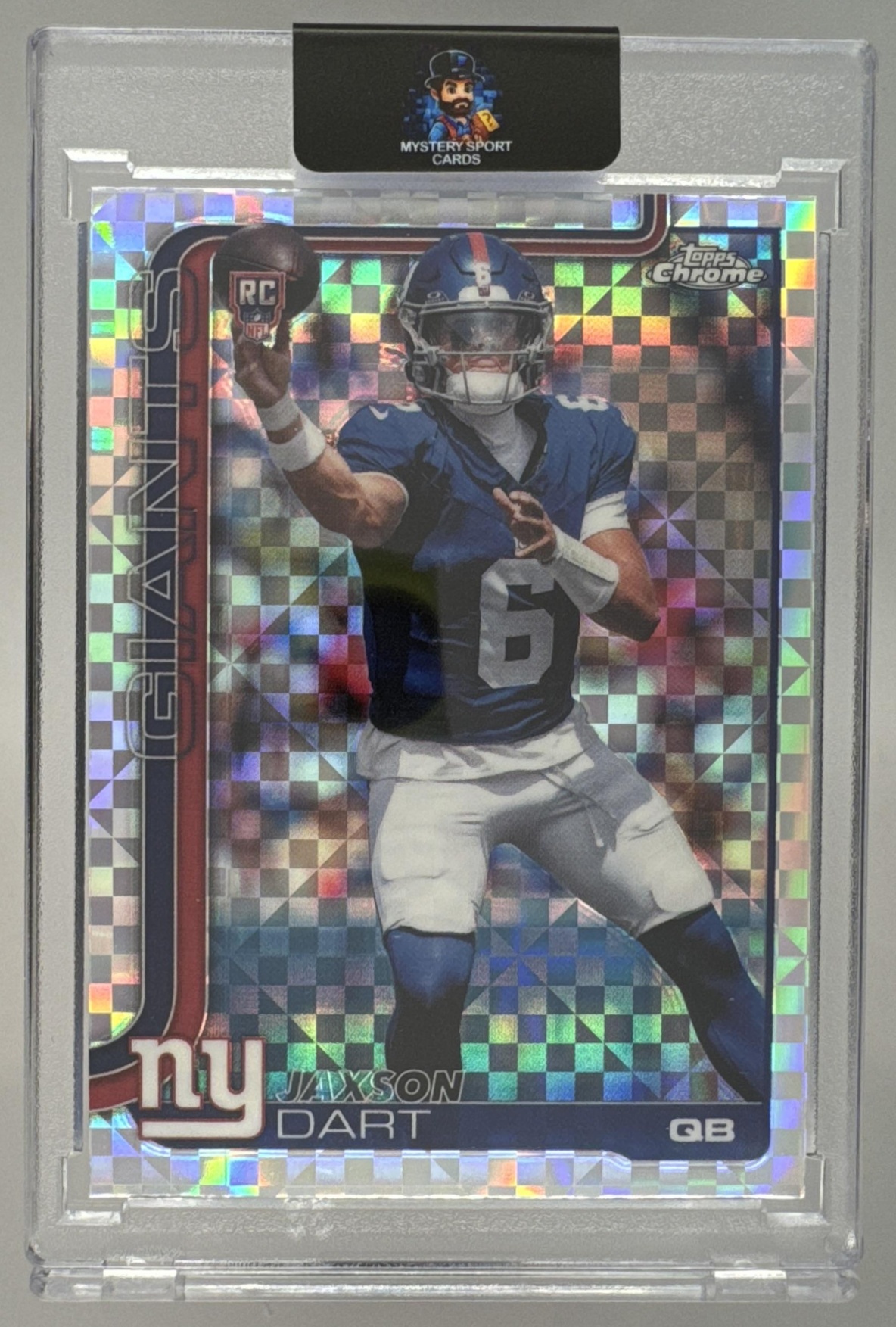 Card image for 2025 Topps Football Chrome Jaxson Dart Rookie #306 RC New York Giants