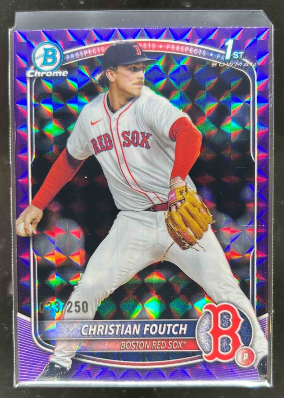 Card image for Christian Foutch 2025 Bowman Draft Chrome Purple Geometric Refractor /250