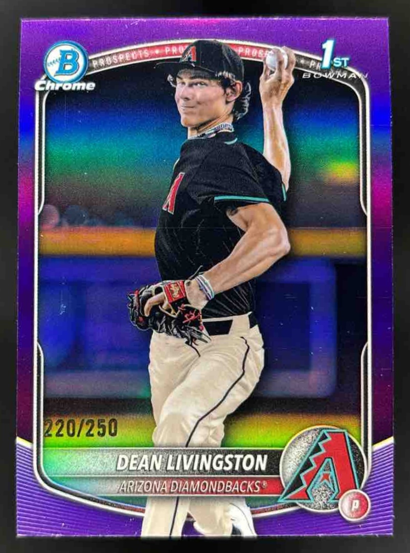 Card image for 2025 Bowman Draft Dean Livingston Chrome Purple Refractor /250 1st Prospect