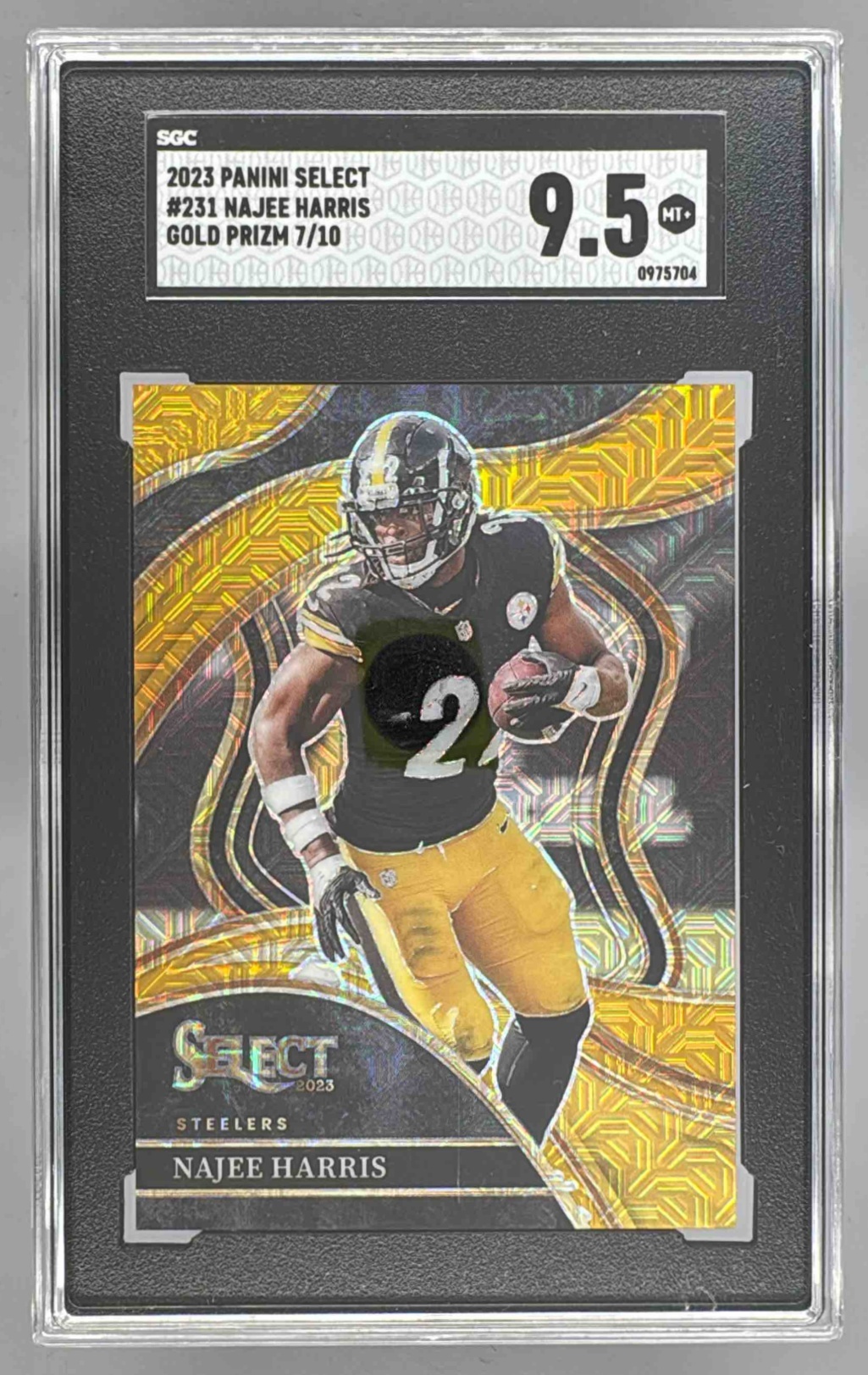 Card image for 2023 Panini Select Najee Harris Dragon Scale Prizms /70 #231 Club Steelers