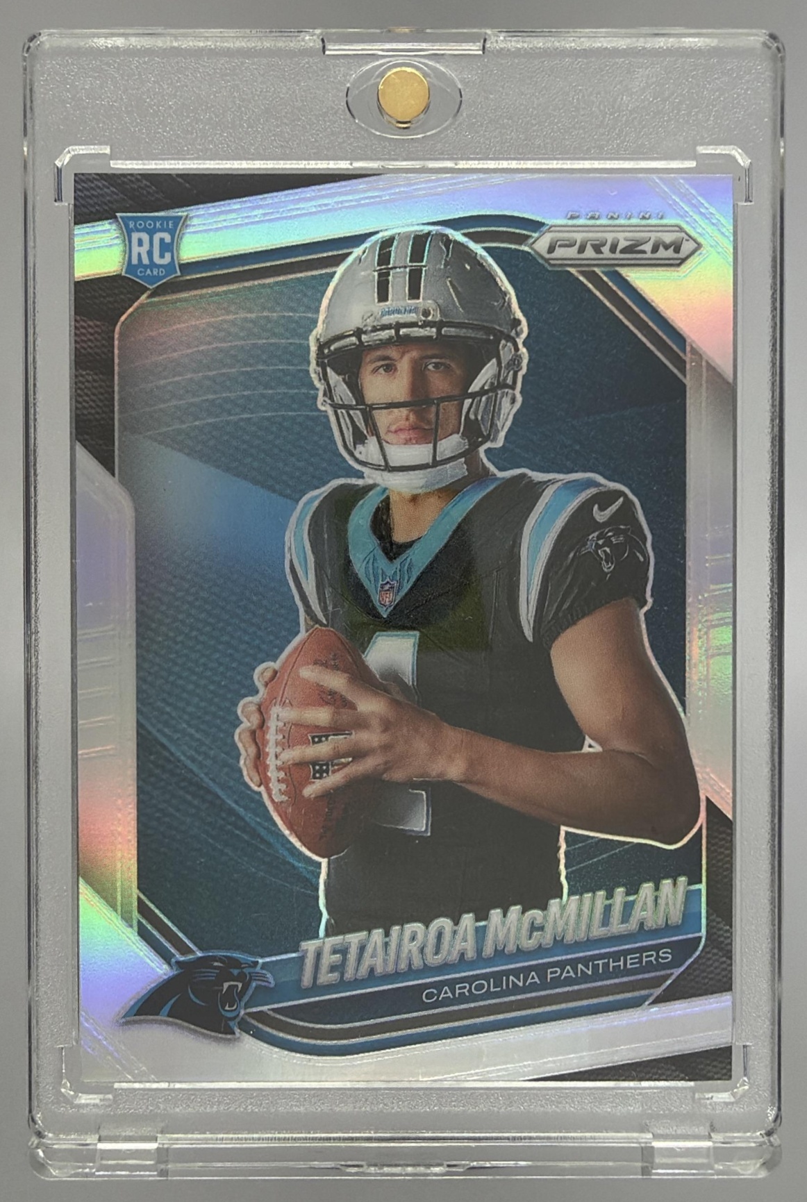 Card image for 2025 Panini Prizm Tetairoa McMillan Rookie Variations Silver #401 Panthers