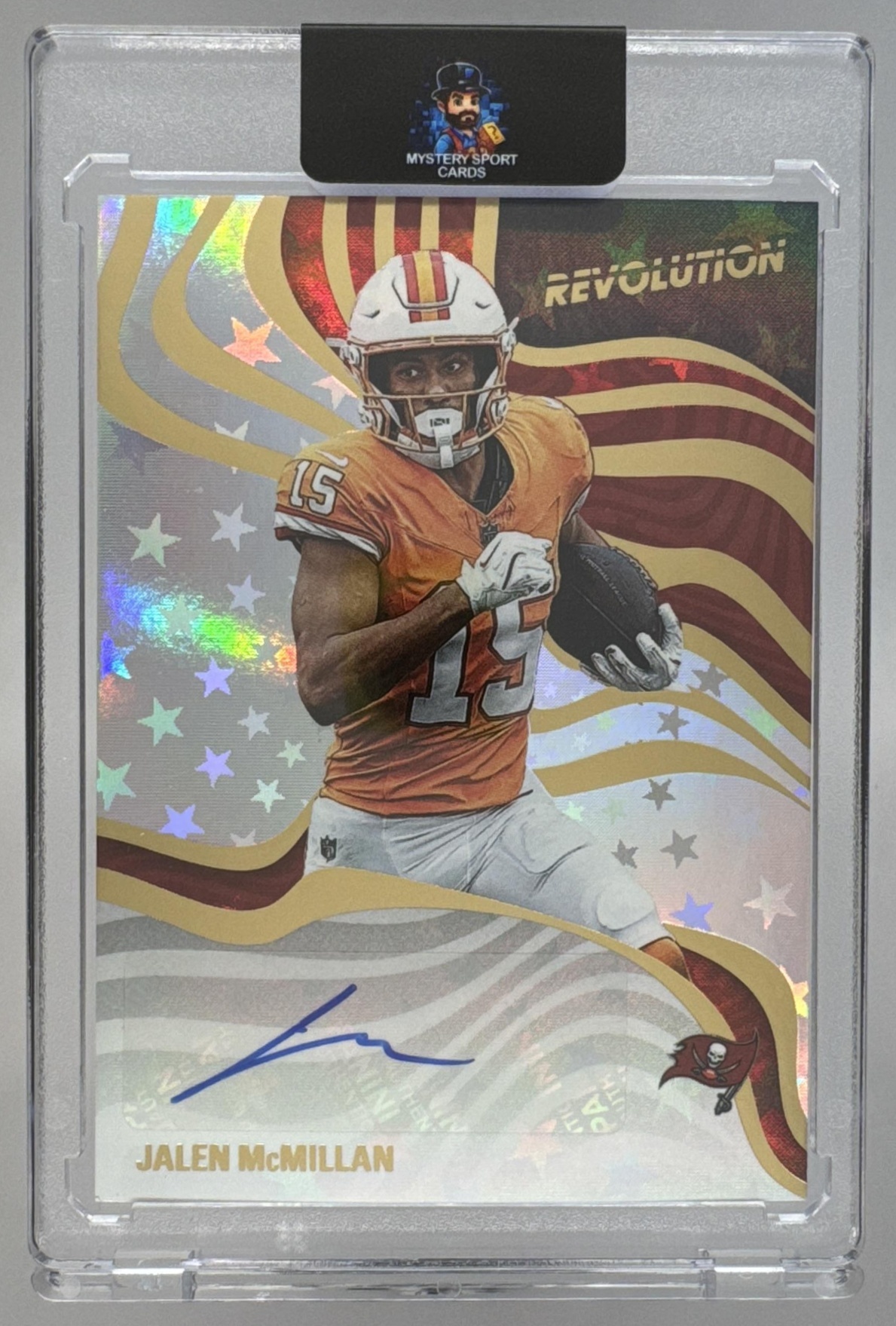 Card image for 2025 Panini Revolution Jalen McMillan Signatures Astro #RSA-JMN Auto Buccaneers