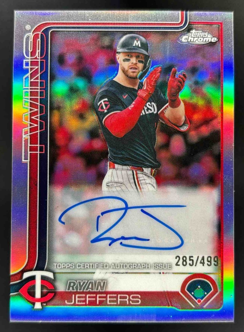 Card image for 2025 Topps Chrome Update Ryan Jeffers Auto Refractor /499 #AC-RJ Twins
