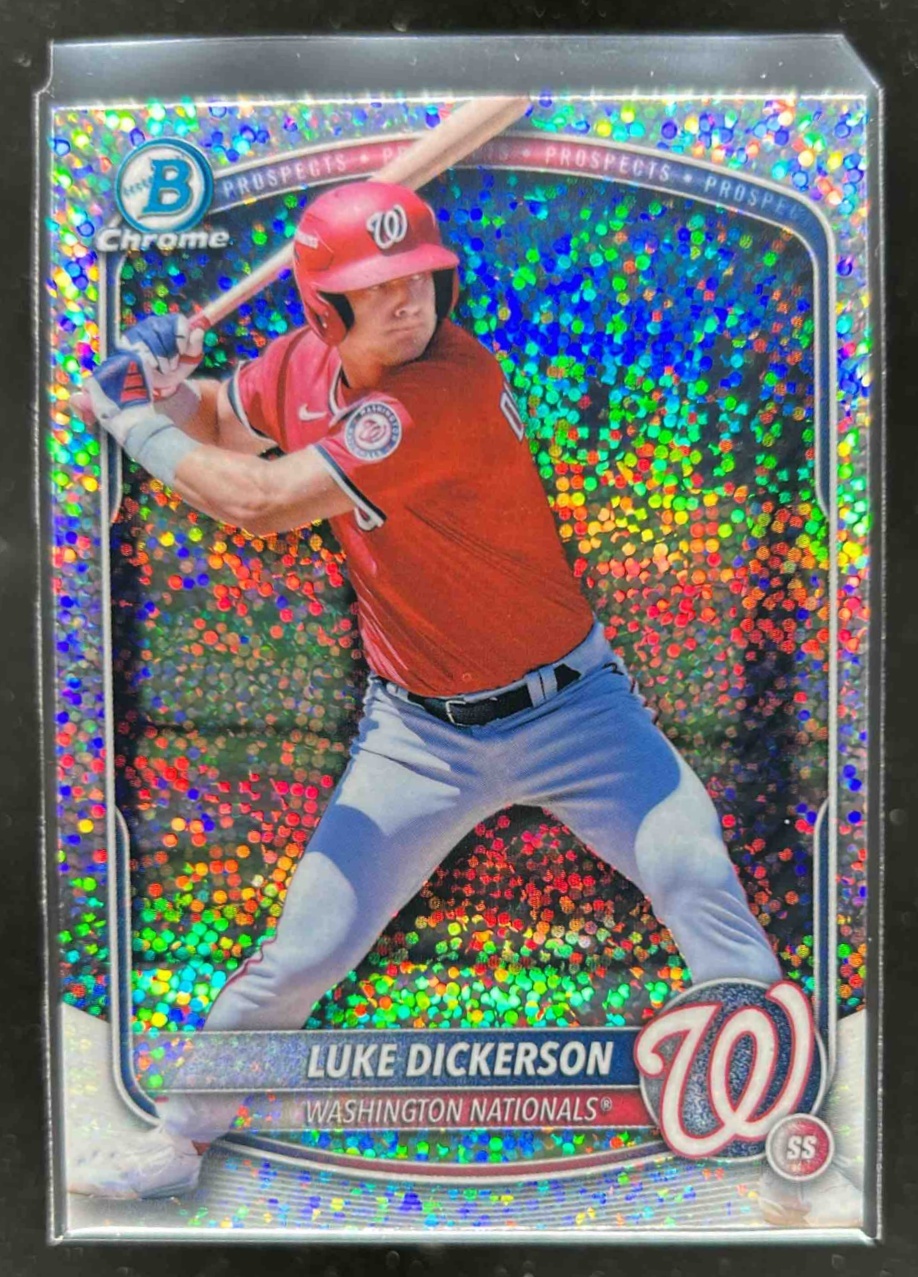 Card image for Luke Dickerson 2025 Bowman Draft Chrome Sparkle Refractor