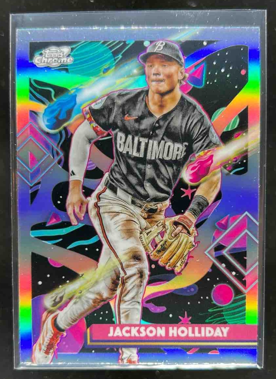Card image for Jackson Holliday 2025 Topps Baseball Cosmic Chrome Refractor Baltimore Orioles