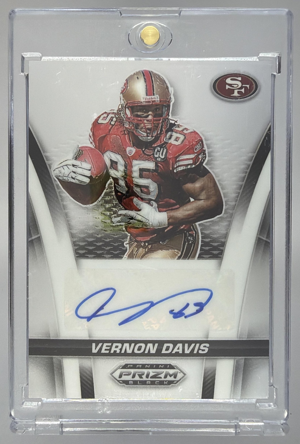 Card image for 2025 Panini Prizm Black Vernon Davis Flashback Signatures #12 Auto 49ers