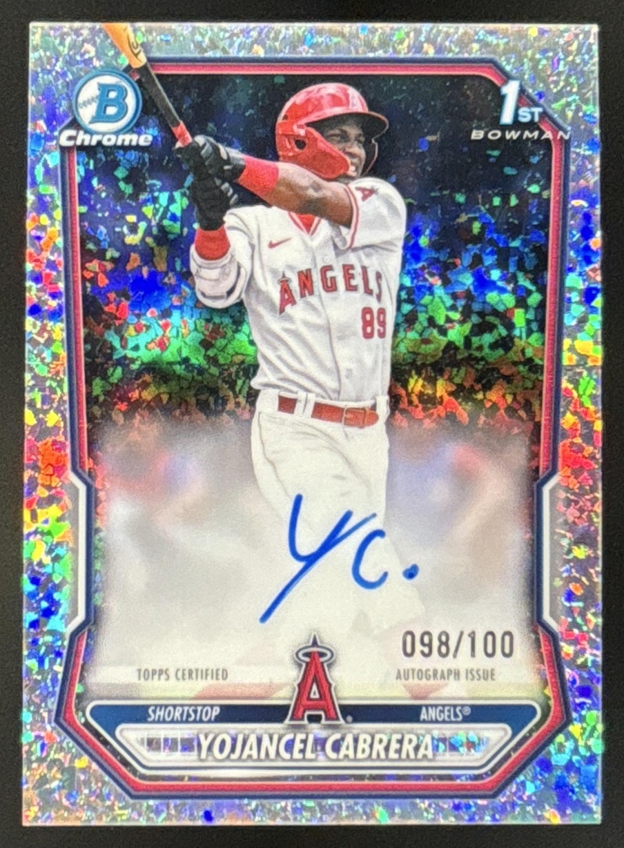 Card image for 2026 Bowman Yojancel Cabrera Chrome Auto Mini-Diamond Refractor /100 1st