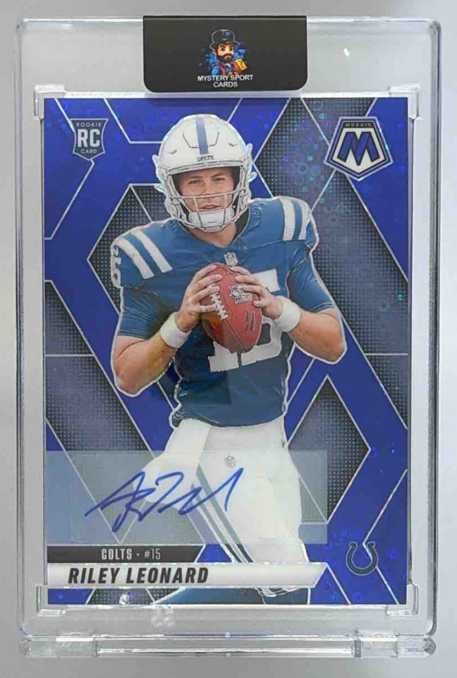 Card image for 2025 Panini Prizm Riley Leonard Rookie Choice Auto /100 #342 RC Colts