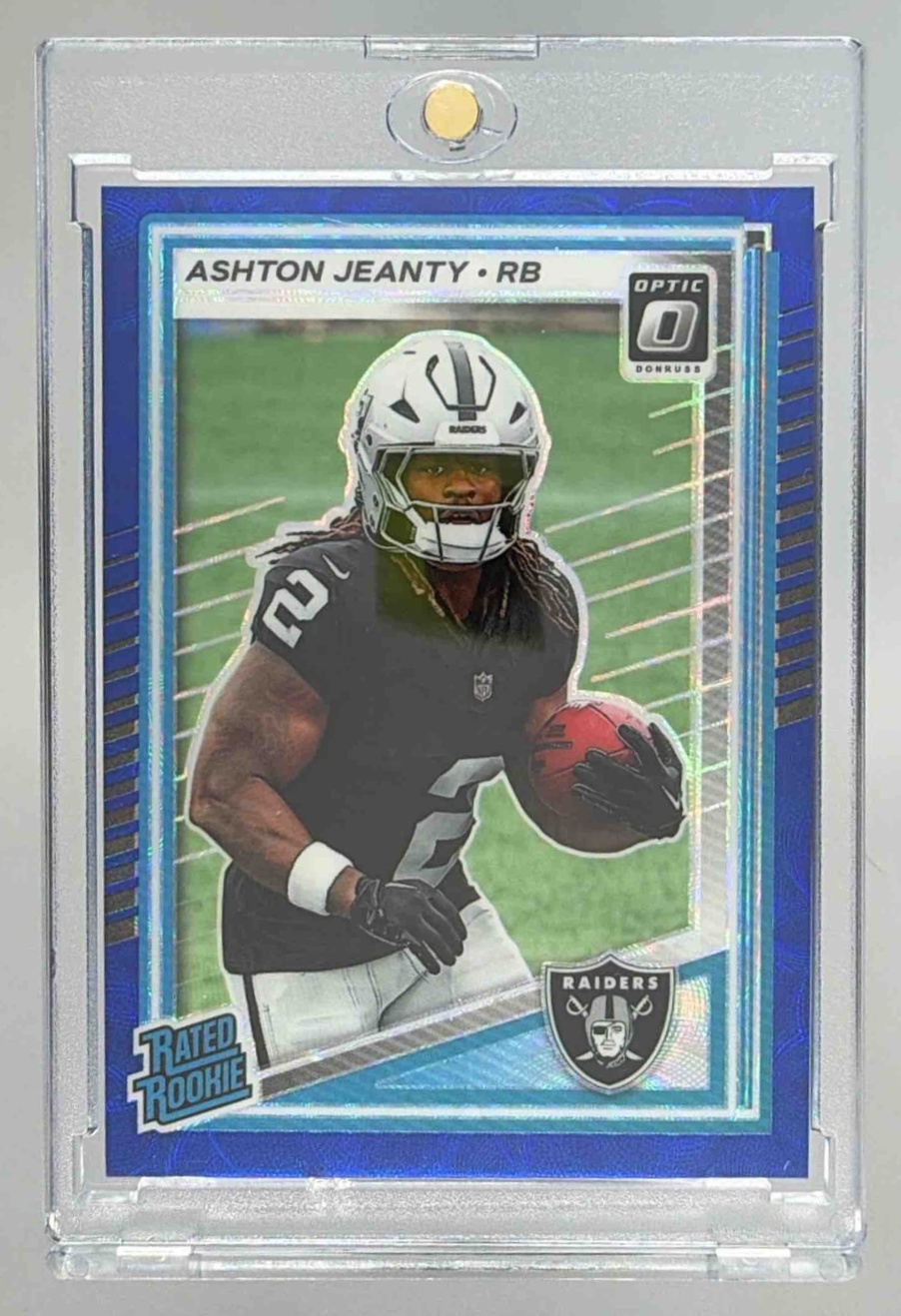 Card image for 2025 Panini Donruss Optic Ashton Jeanty Rated Rookie #202 Raiders