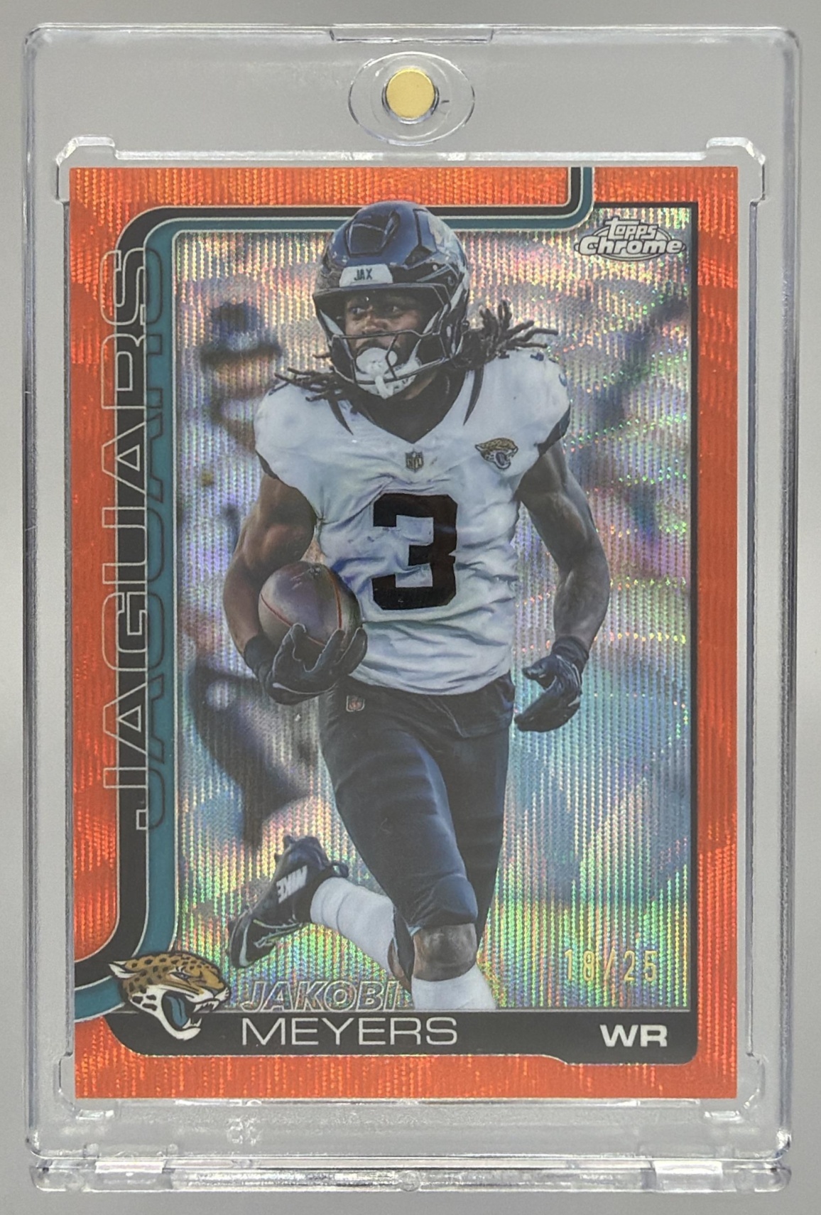 Card image for 2025 Topps Football Chrome Sapphire Jakobi Meyers #176 Jacksonville Jaguars