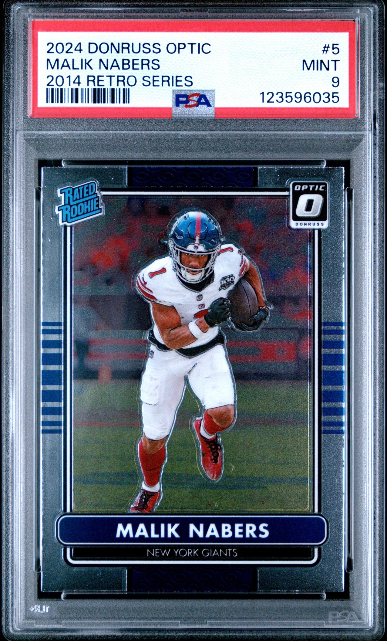 Card image for 2024 Panini Donruss Optic Malik Nabers Rookie Kings #5 RC Giants