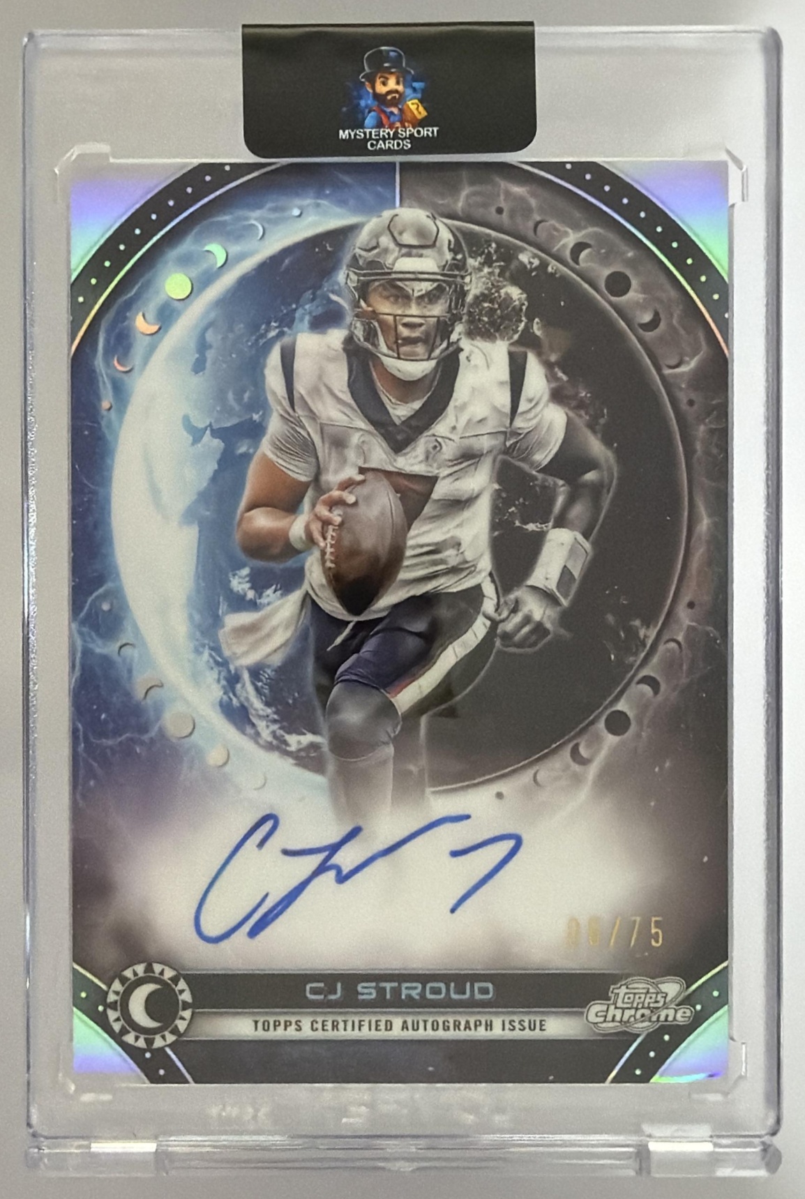 Card image for 2024 Topps Cosmic Chrome CJ Stroud Equinox Auto /75 #EQA-CS Texans