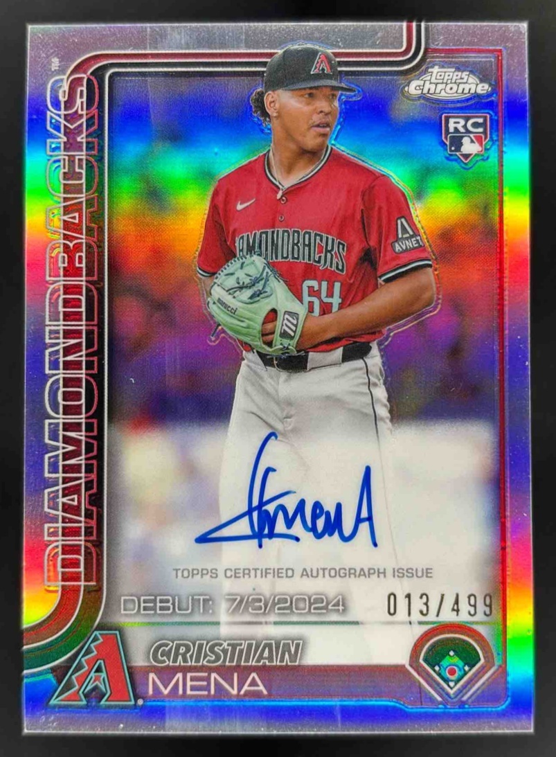 Card image for 2025 Topps Chrome Update Cristian Mena Rookie Debut Auto Refractor /499 RC
