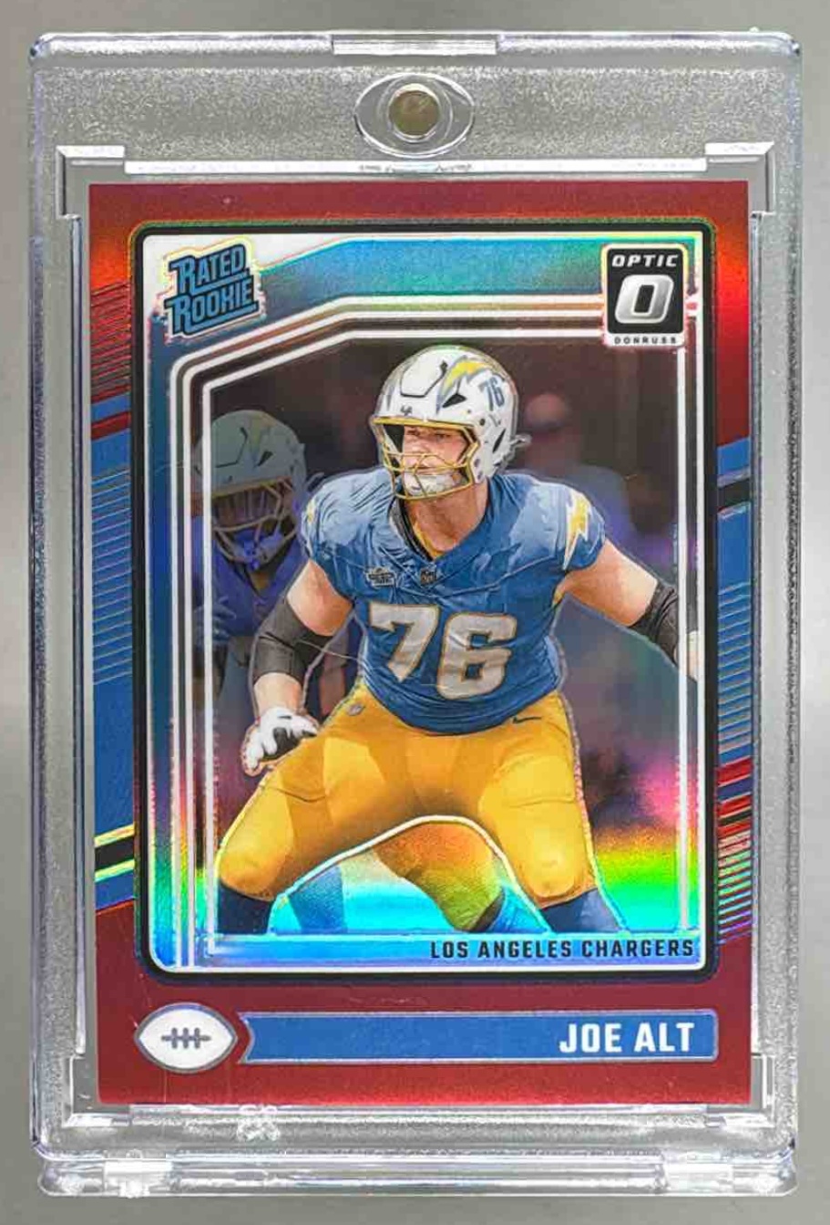 Card image for 2024 Panini Donruss Optic Joe Alt Red /125 #254 Rated Rookie Chargers