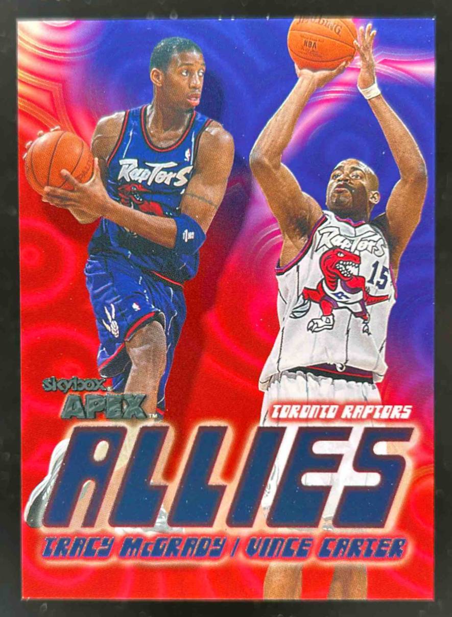 Card image for 1999-00 SKYBOX APEX VINCE CARTER / TRACY MCGRADY ALLIES #7A TORONTO RAPTORS