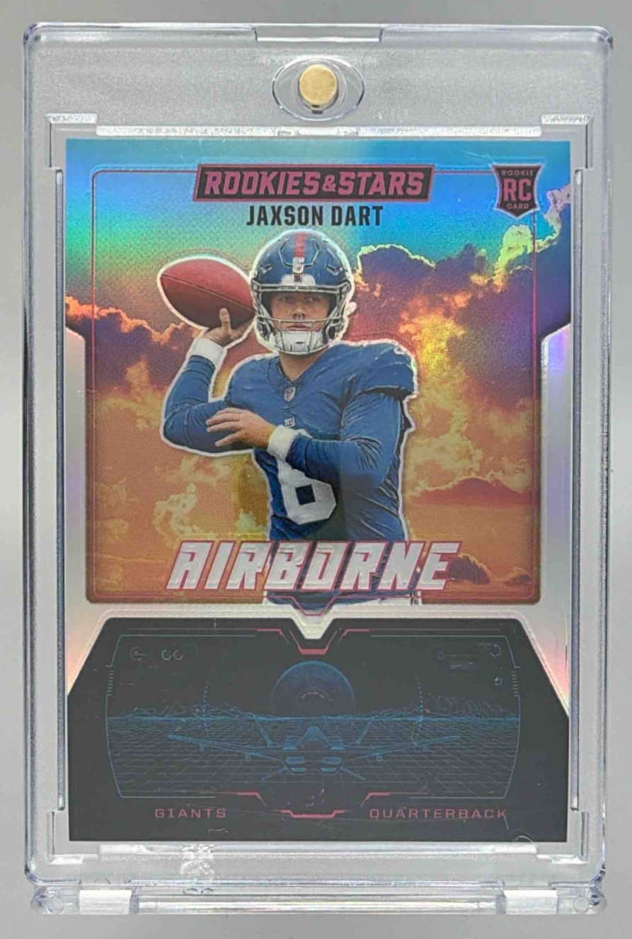 Card image for 2025 Panini Rookies & Stars Jaxson Dart Airborne Silver #30 RC Giants