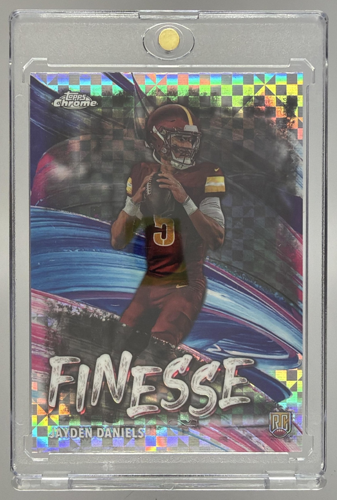 Card image for 2024 Topps Football Chrome Jayden Daniels Finesse #F-3 RC Washington Commanders
