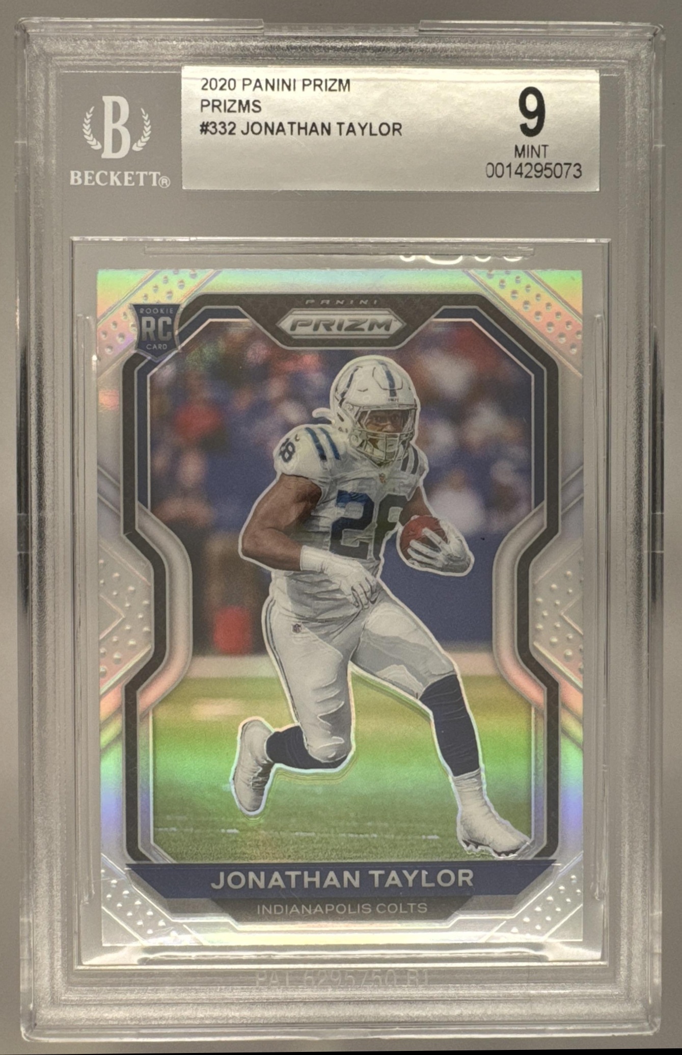 Card image for 2020 Panini Football Prizm Jonathan Taylor #332b RC Indianapolis Colts