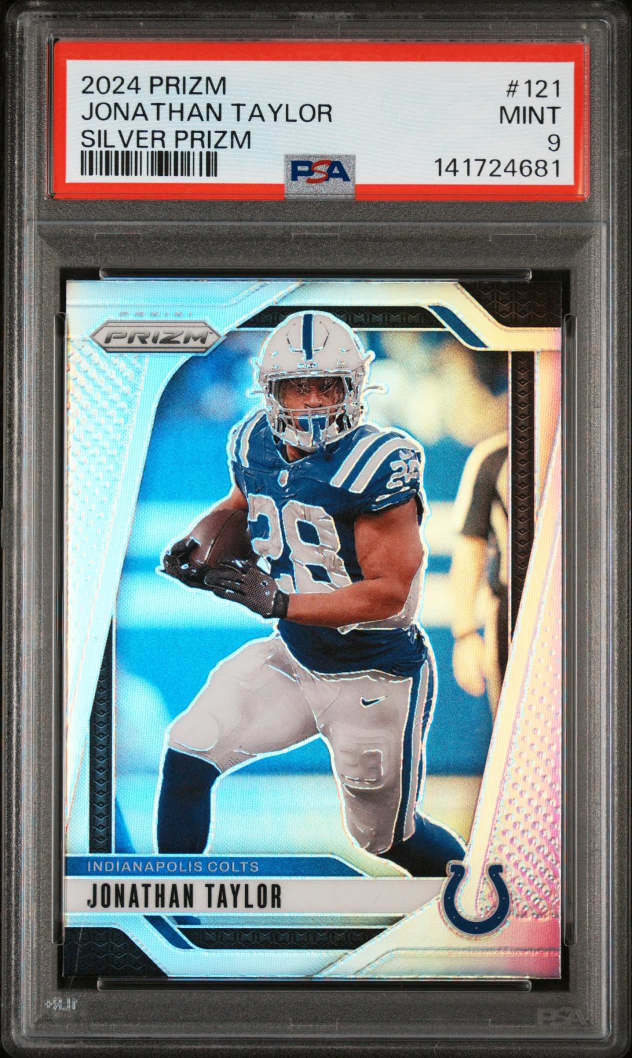 Card image for 2024 Panini Football Prizm Jonathan Taylor Silver #121 Indianapolis Colts