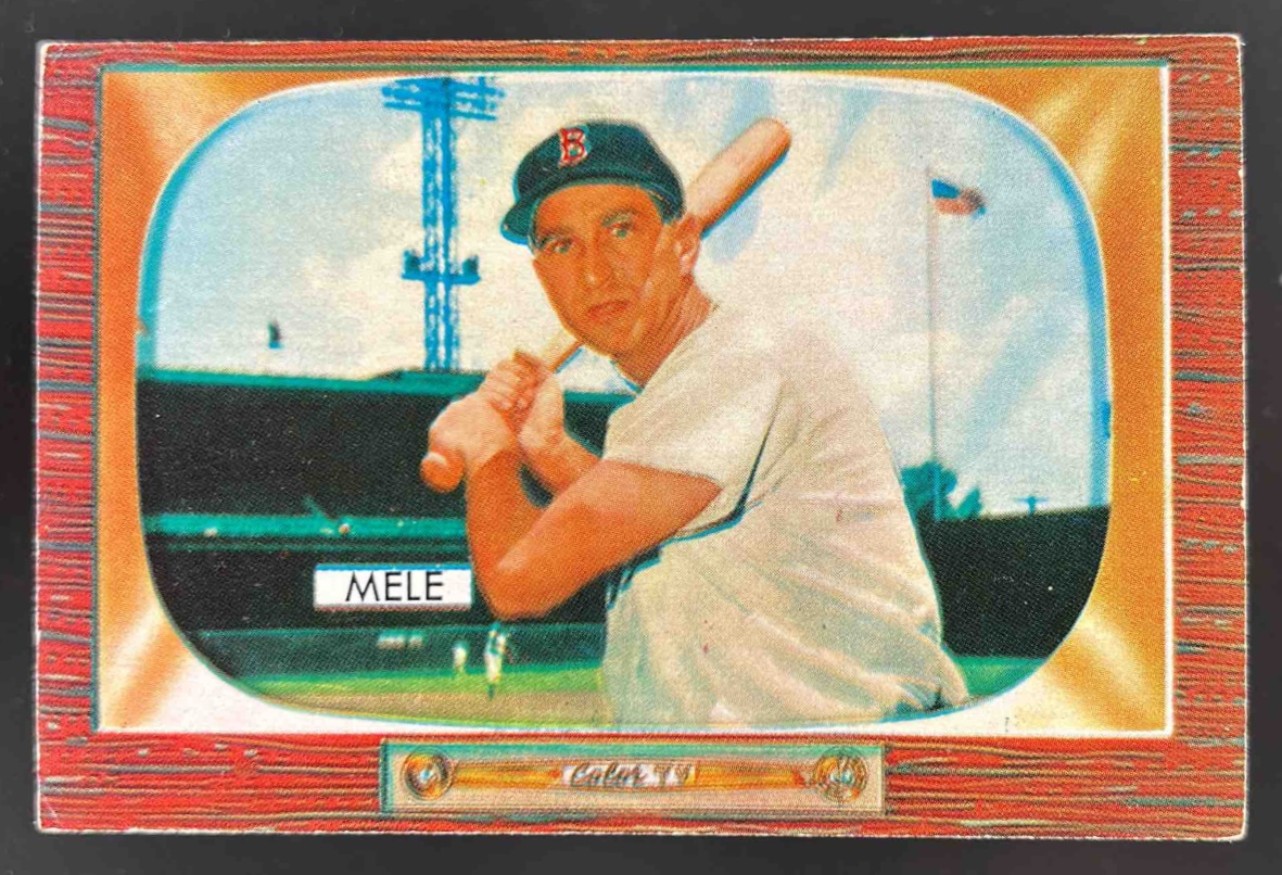 Card image for 1955 BOWMAN BASEBALL SAM MELE #147 BOSTON RED SOX