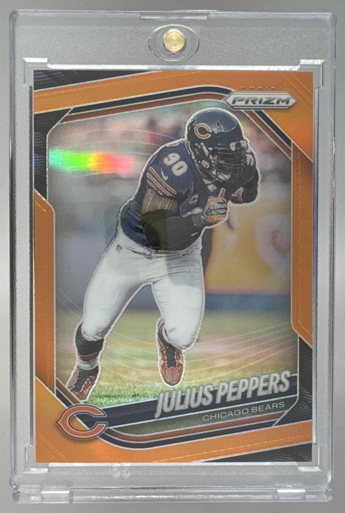 Card image for 2025 Panini Football Prizm Julius Peppers Orange /249 #296 Chicago Bears