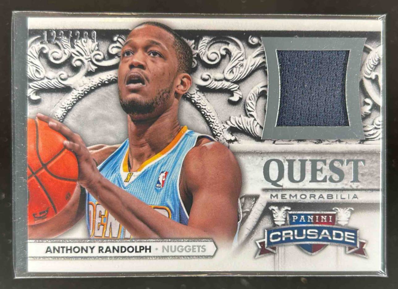 Card image for 2013-14 Panini Crusade Anthony Randolph Quest Memorabilia 122 /299 #45