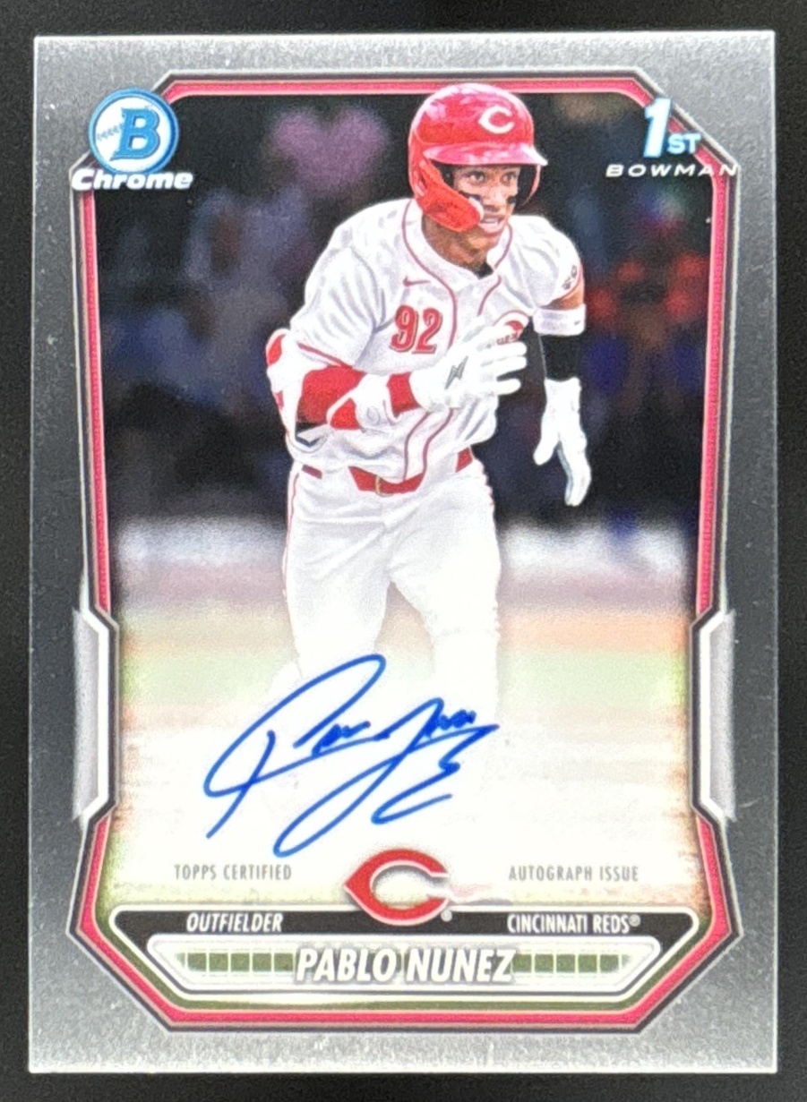 Card image for Pablo Nunez 2026 Bowman Chrome Prospect Auto Cincinnati Reds