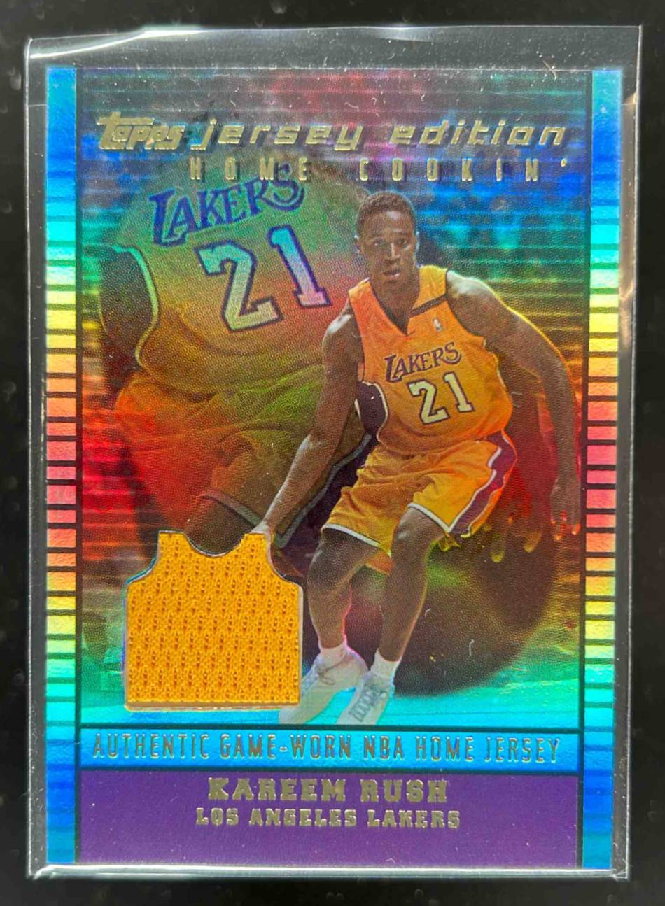 Card image for 2002-03 TOPPS JERSEY EDITION KAREEM RUSH #JEKRU RC ROOKIE LOS ANGELES LAKERS