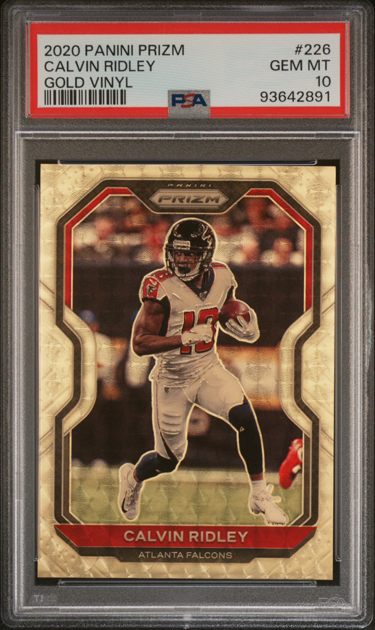 2020 Panini Prizm Calvin Ridley Gold Vinyl /5 #226 Falcons PSA 10