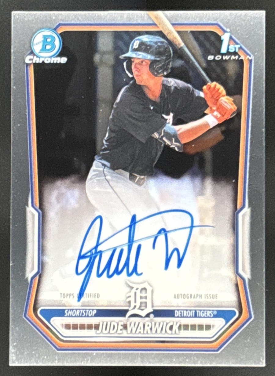 Card image for Jude Warwick 2026 Bowman Chrome Prospect Auto Detroit Tigers
