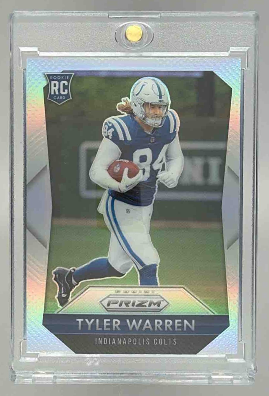 Card image for 2025 Panini Prizm Tyler Warren Rookie Flashback Silver #6 RC Colts