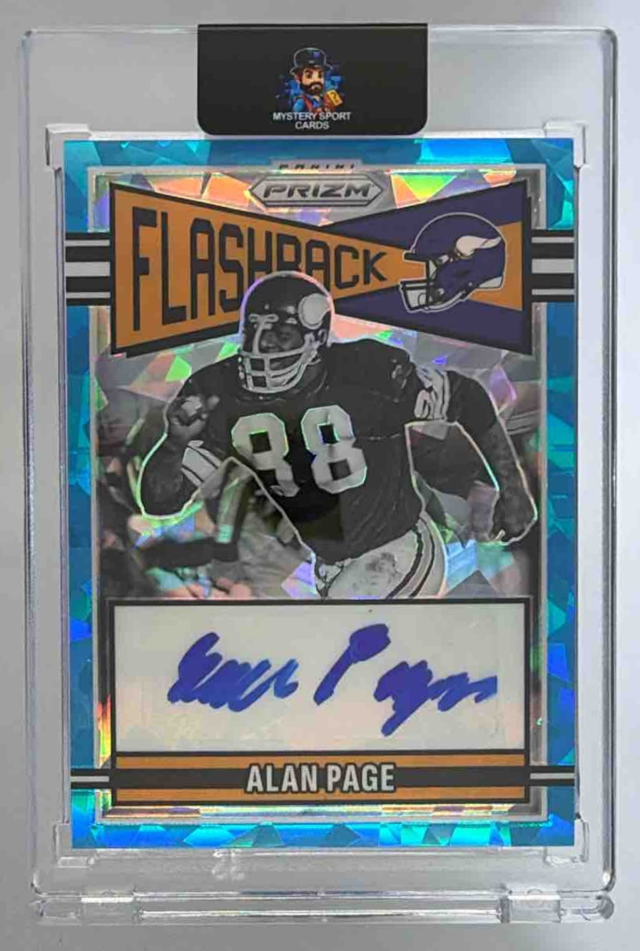 Card image for 2025 Panini Prizm Alan Page Flashback Auto /149 #FLA-APE Vikings