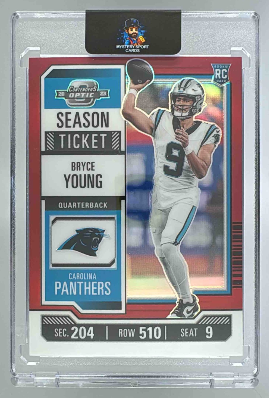 Card image for 2023 Panini Contenders Optic Bryce Young Red /175 #7 Season Ticket RC Panthers