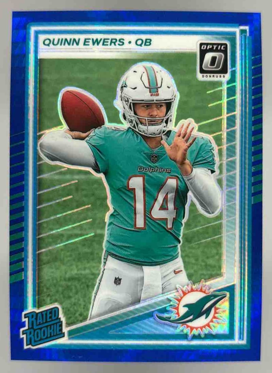 Card image for 2025 Panini Donruss Optic Quinn Ewers Rated Rookie Holo Prizm #213 Dolphins