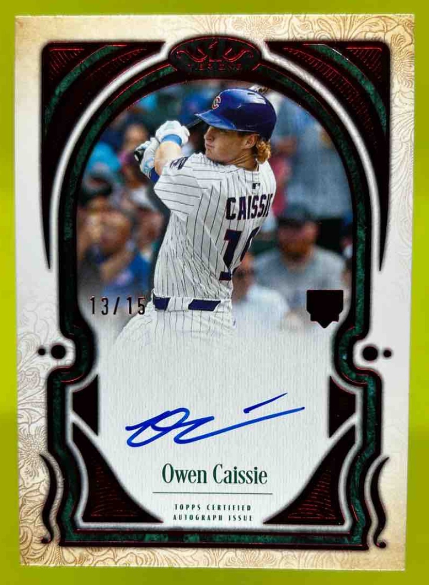 Card image for Owen Caissie 2026 Topps Tier One Talent Auto Red Foil /15