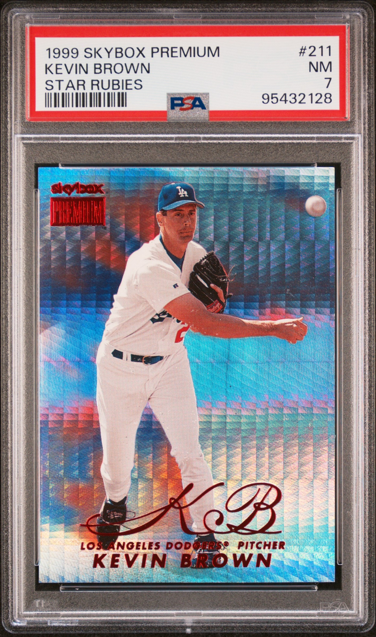 1999 Skybox Premium Kevin Brown Star Rubies /50 #211 Dodgers PSA 7