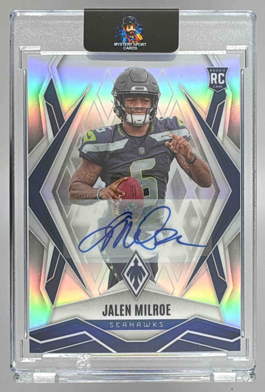 Card image for 2025 Panini Phoenix Jalen Milroe Rookies Auto /199 #151 RC Seahawks