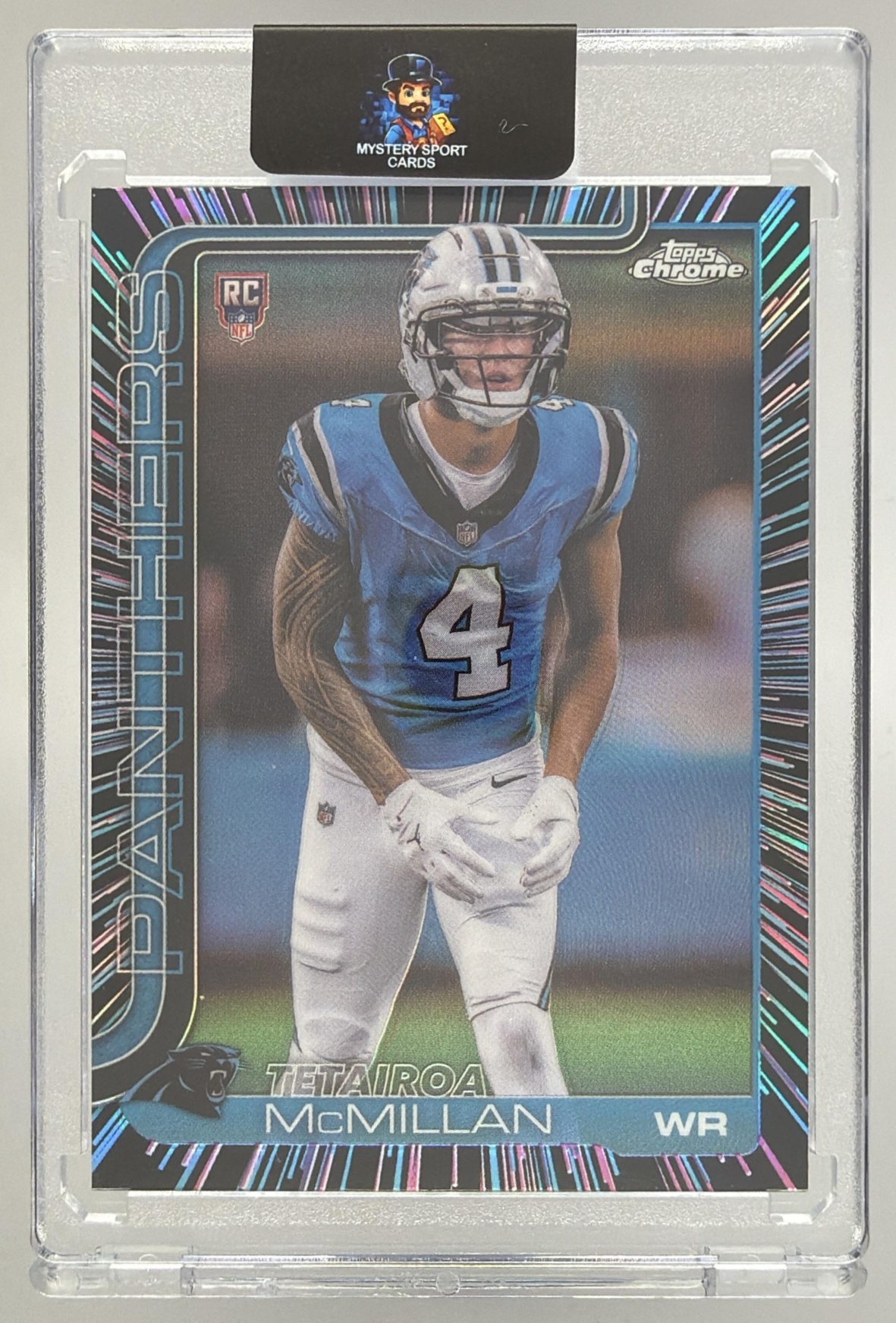 Card image for 2025 Topps Football Chrome Tetairoa McMillan Rookie #326 RC Carolina Panthers
